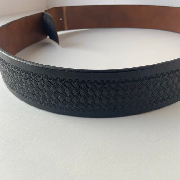 Leather Belt 36BB Don Hume Miami, Okla Hand Tooled Black Unfinished - Picture 11 of 15